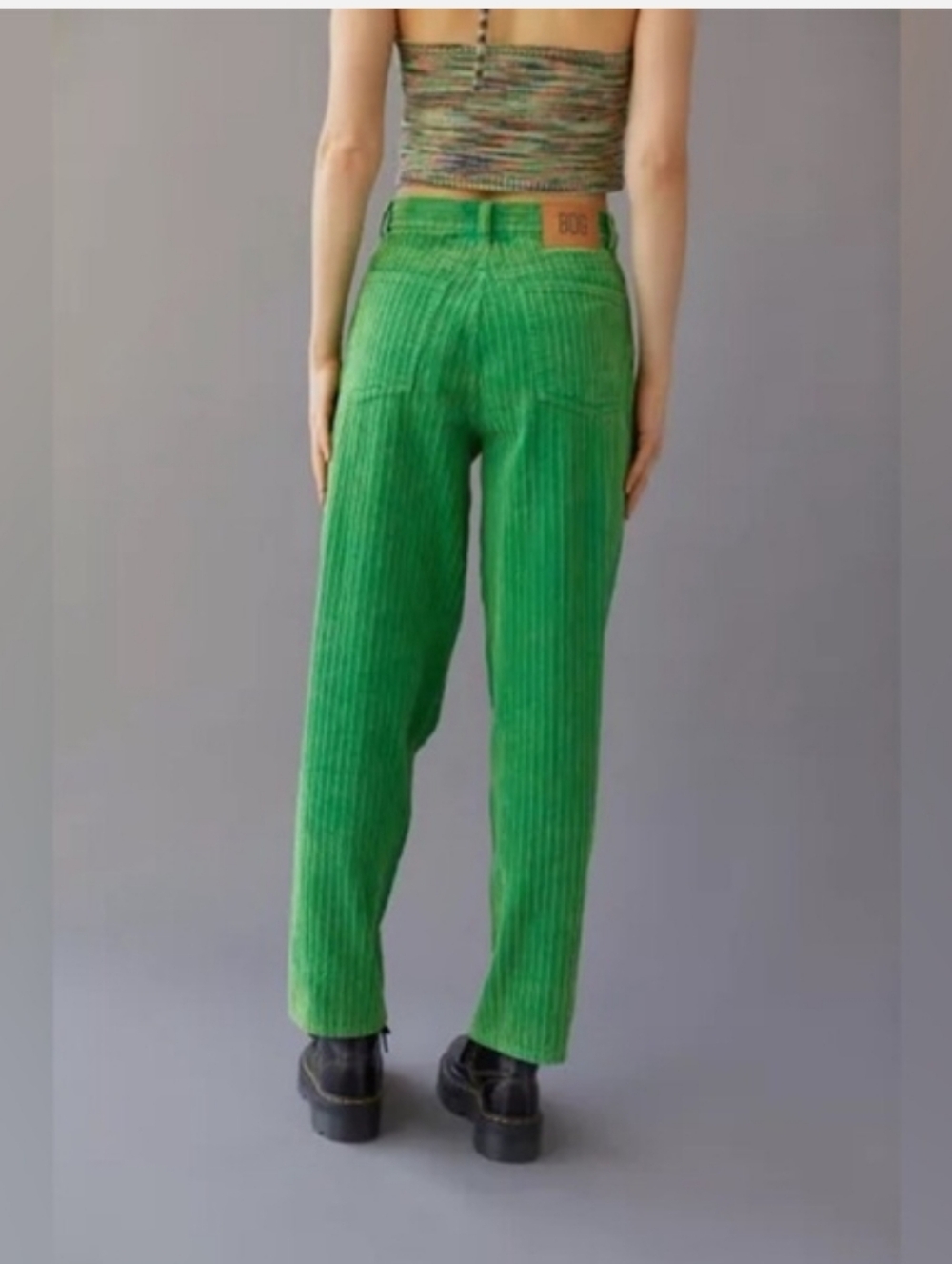 BDG Green Corduroy Straight-Leg Pants